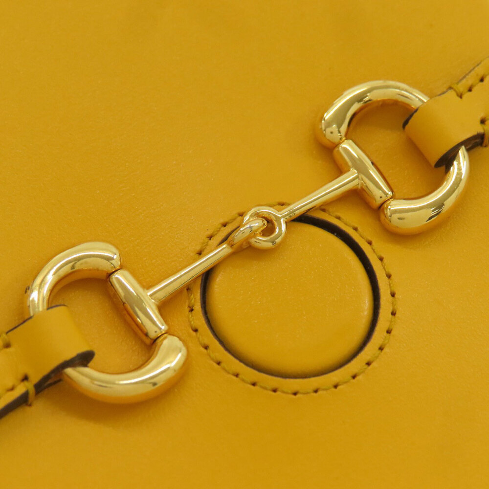 GUCCI Authentic Yellow Leather Horsebit Shoulder Bag - Picture 12 of 16